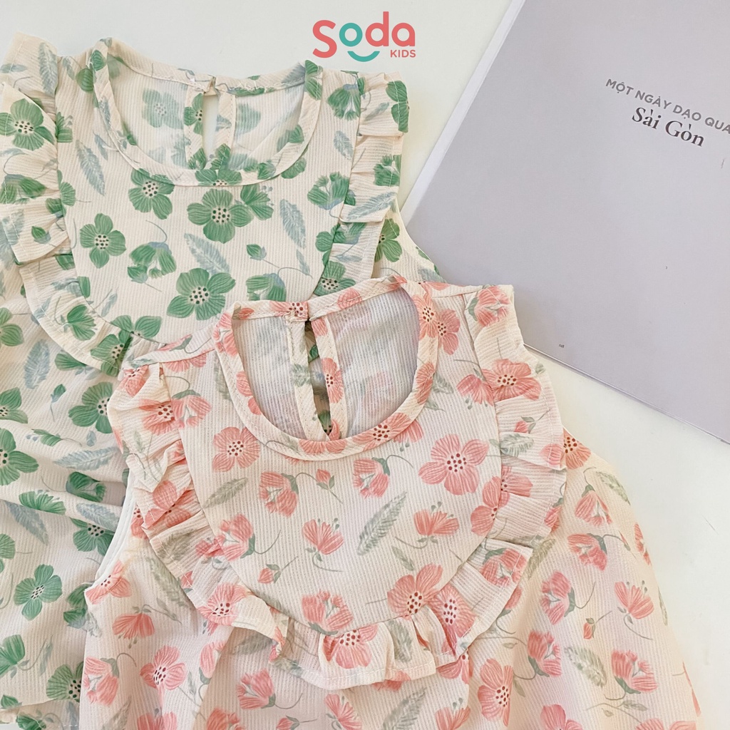Body bé gái tặng kèm mũ babydoll Mia SODA KIDS thiết kế viền bèo hoa nhí tiểu thư