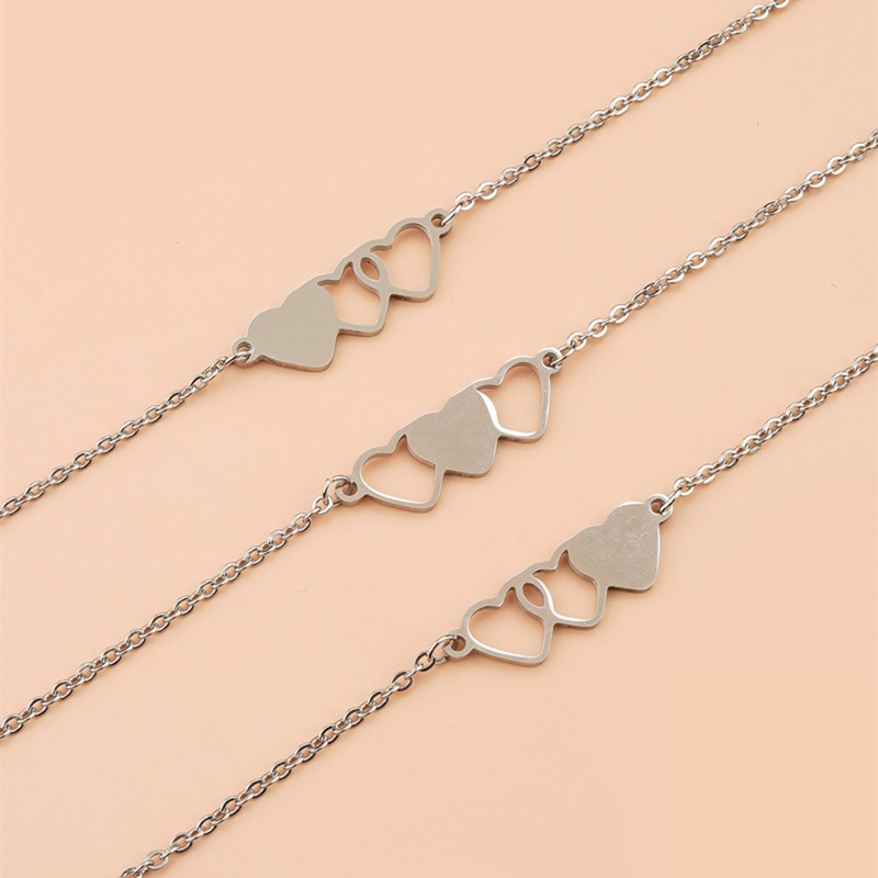 Set 3 Vòng Tay / Dây Chuyền / Mặt Thẻ Tình Bạn Hình Trái Tim Dành Cho Chị Em Gái