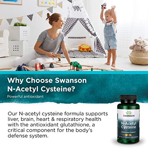 Swanson NAC N-Acetyl Cysteine 600mg 100 Viên - Hỗ trợ giải độc cơ thể, chống oxy hóa, ổn định huyết áp.