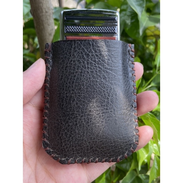 Bao Da Zippo Bỏ túi Handmade Màu Xanh Rêu