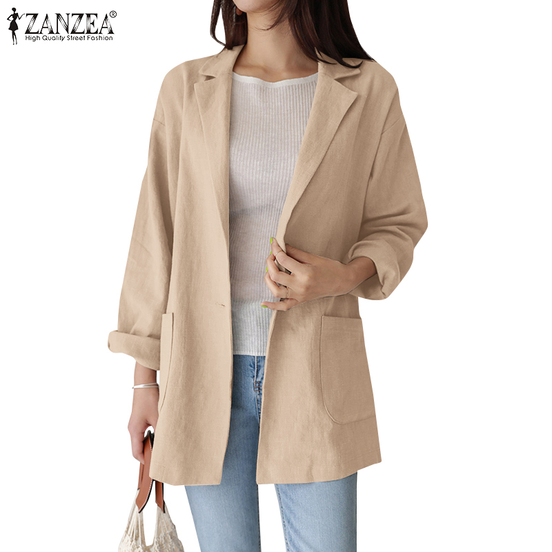 Áo Khoác Blazer ZANZEA Tay Dài Thời Trang Dành Cho Nữ