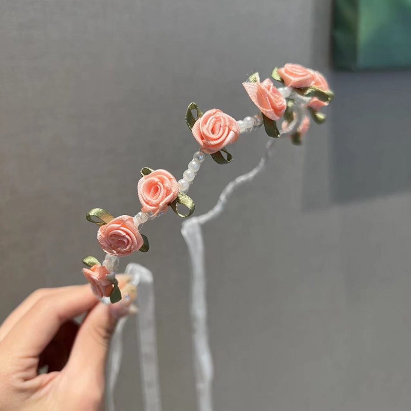 Băng Đô Hoa Đính Ngọc Trai Nhân Tạo Thời Trang