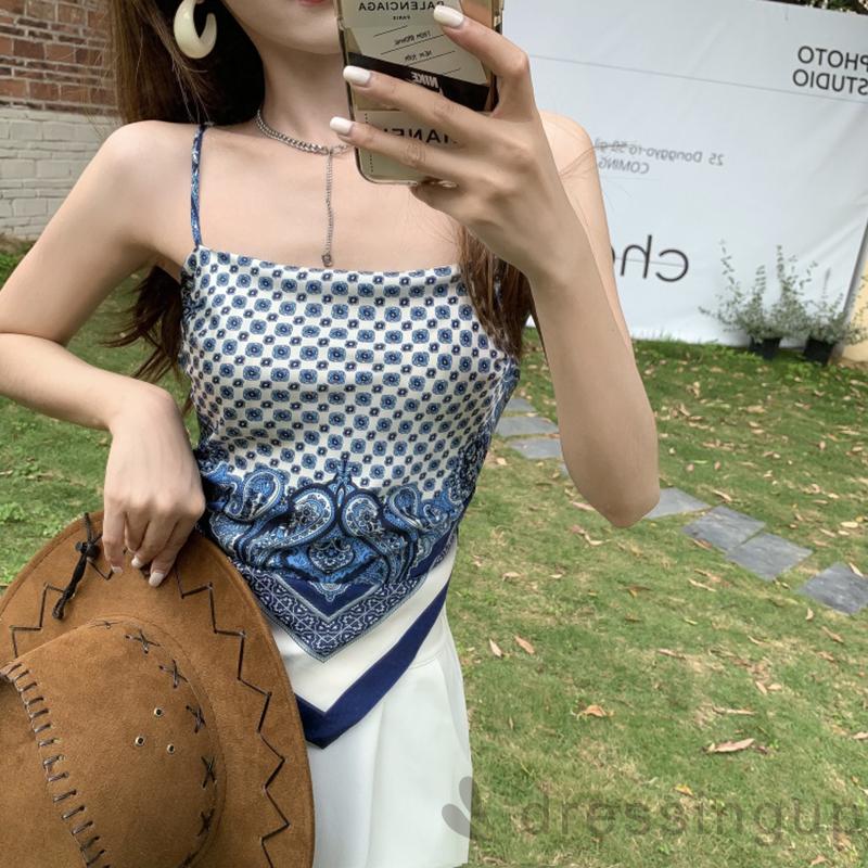 Áo Hai Dây In Họa Tiết Độc Đáo Dành Cho Nữ