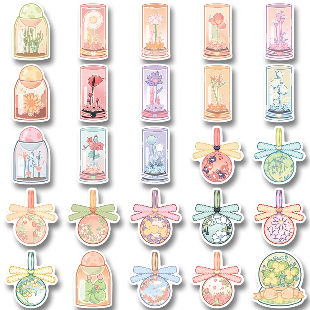 Set 50 Miếng Dán Trang Trí Laptop Chống Nước Họa Tiết Hoạt Hình Dễ Thương