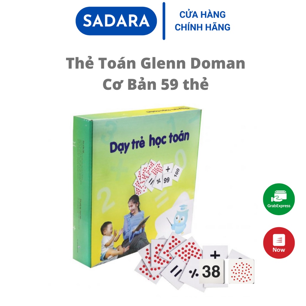 Bộ thẻ học glenn doman flashcard toán 59 thẻ chuẩn cho trẻ sơ sinh đến 6 tuổi