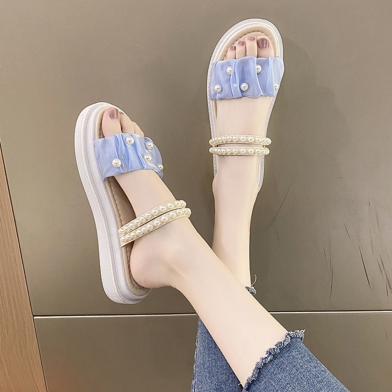 Xăng đan Đính Ngọc Trai Chống Trượt Dễ Phối Đồ Thời Trang Cho Nữ