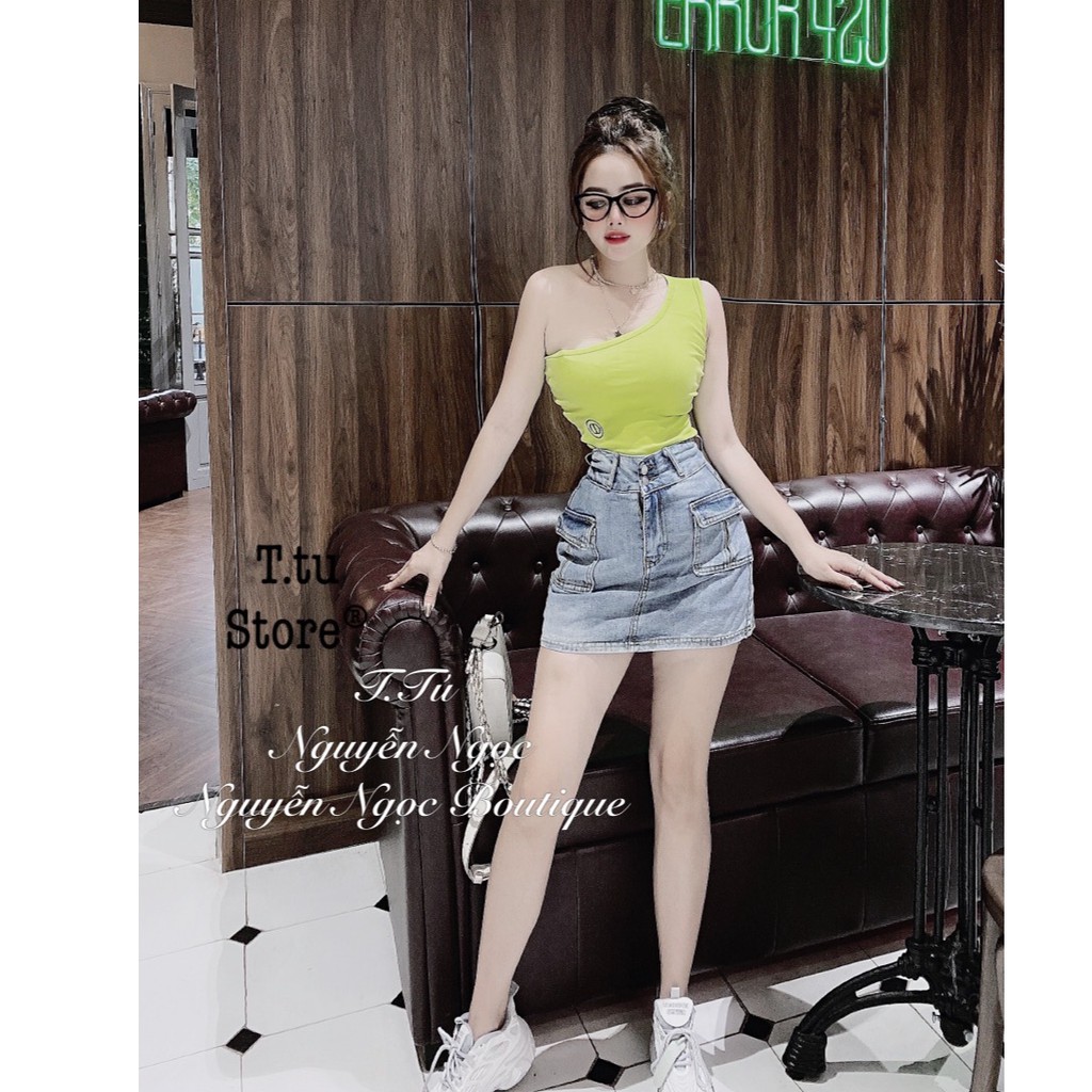 Áo crotop lệch vai màu siêu hot sexy | BigBuy360 - bigbuy360.vn