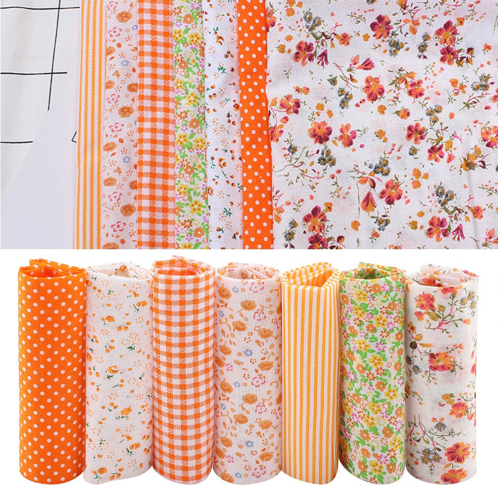 Set 7 tấm vải cotton 25 * 25cm cho ga giường