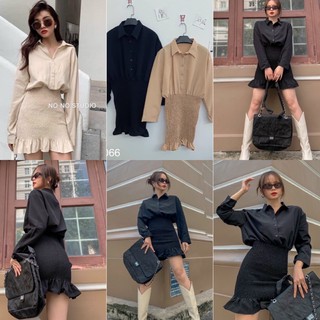 Đầm Kiểu SIBA DRESS form chuẩn nhẹ nhàng nữ tính cổ sơ mi thanh lịch tay dài kian đáo bo phần chân váy bo chun