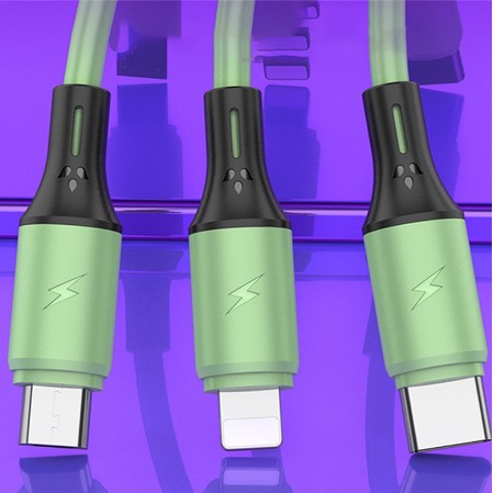 Dây Cáp Sạc Dạng Lỏng 3 Trong 1 Đa Năng Cho Android Apple Type-C