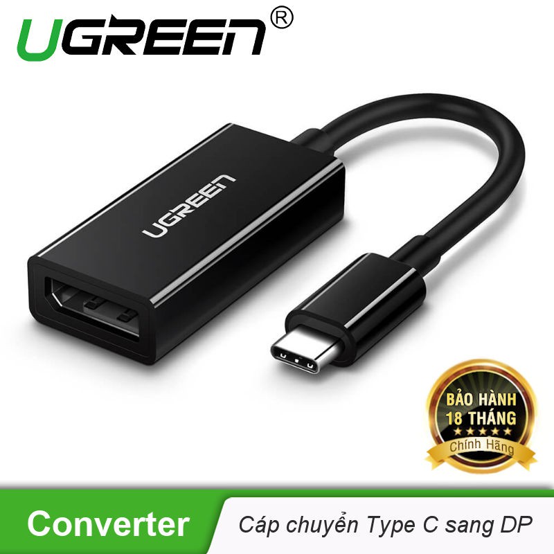 Cáp chuyển đổi UGREEN 50433 USB type C sang DisplayPort dài 15cm độ phân giải 4K*2K@60Hz