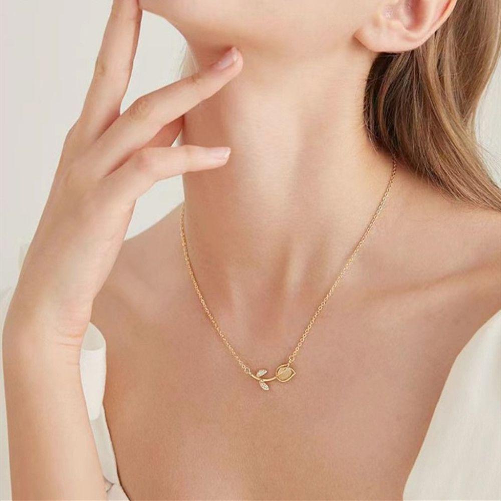 AROMA Vòng cổ Mặt Hoa Tulip Thời Trang Cho Nữ