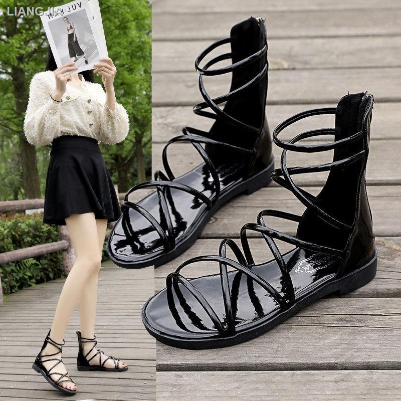 ✸Giày sandal chiến binh hở ngón đế bằng cổ cao thời trang mùa hè mới 2021 cho nữ