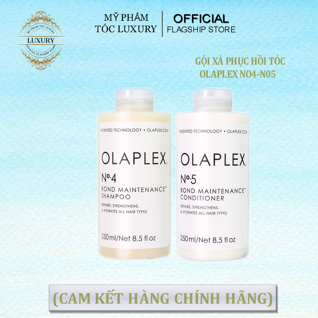 Dầu Gội Xả OLAPLEX SỐ 4 & SỐ 5 PHỤC HỒI TÓC KHÔ XƠ HƯ TỔN USA 250ml