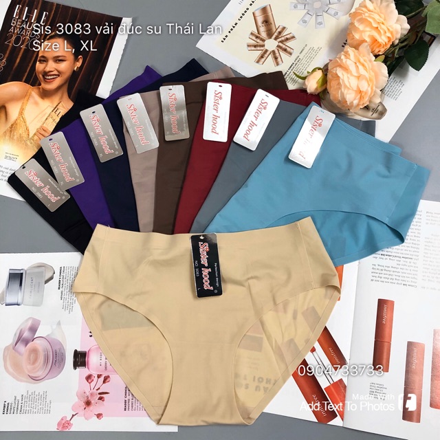 [Hàng Thái Lan] Quần lót nữ, quần chip, sịp nữ sister hood 3083 vải đúc su cạp vừa cao cấp | BigBuy360 - bigbuy360.vn