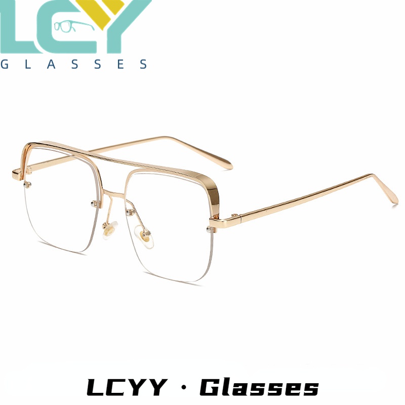 Lcyy Kính Mát Lái Xe Nửa Gọng Vuông Bằng Kim Loại Mẫu Mới 8921
