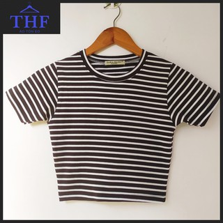 (GIAO NHANH 2 GIỜ) ÁO CROPTOP SỌC TÔN EO