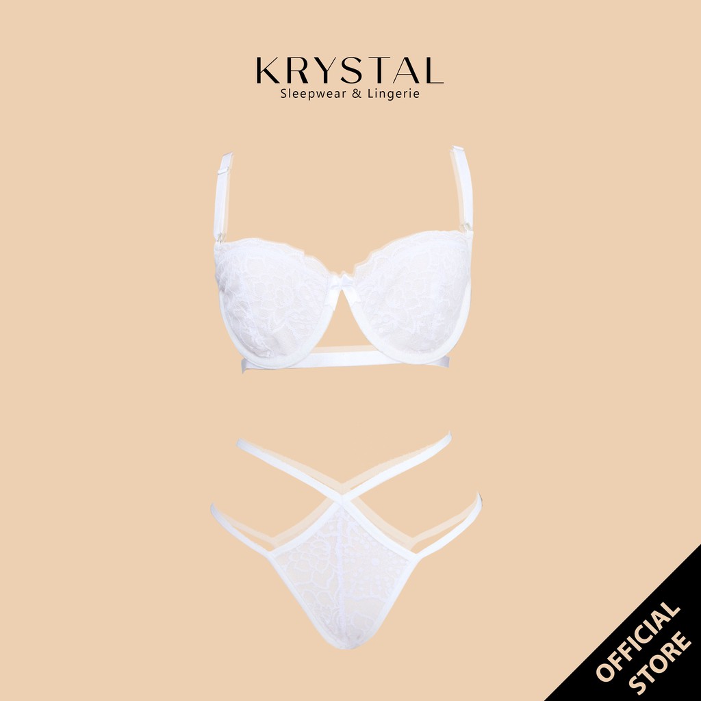 Bộ đồ lót ren có gọng nâng ngực, không mút, màu Trắng sexy gợi cảm KRYSTAL Bralette KB32 | BigBuy360 - bigbuy360.vn