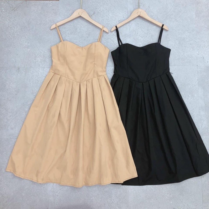 [Mã FAGREEN245 giảm 10% tối đa 30K đơn 99K] Váy 2s xếp ly có đệm ngực