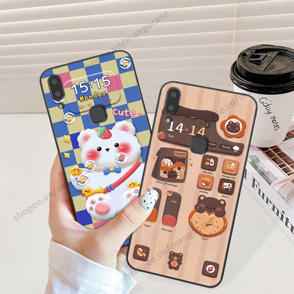 Ốp lưng Vivo V9 / V9 Youth hình gấu, thỏ, đồng hồ cute dễ thương
