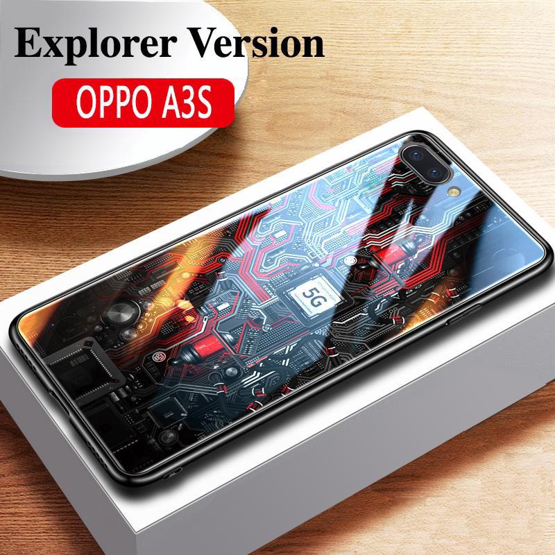 Ốp điện thoại mặt kính in hình 3D cá tính cho OPPO A3S 5G