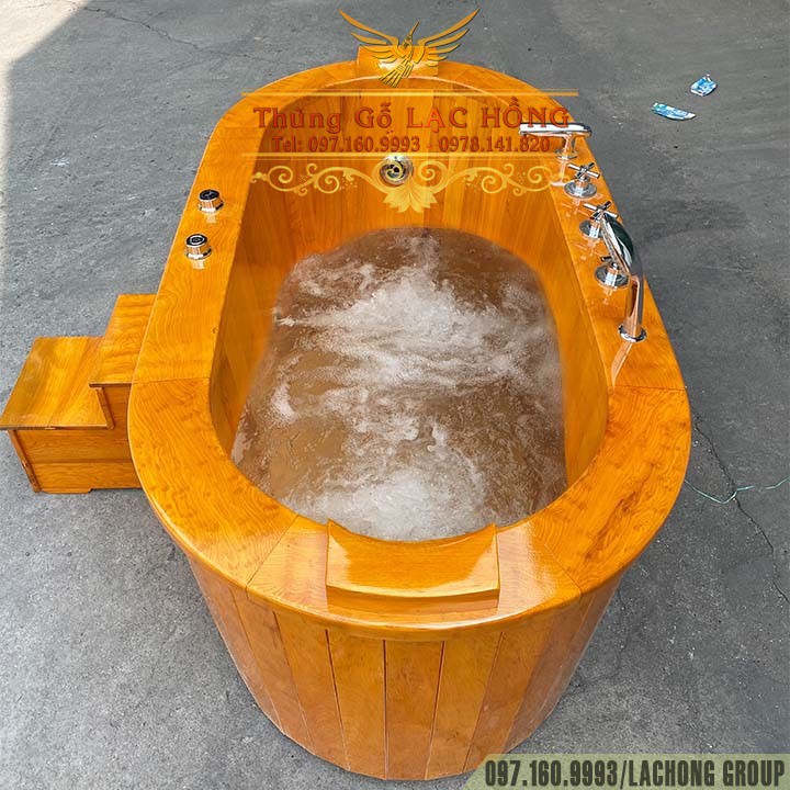 Bồn Tắm Gỗ Pơ Mu Sục Khí Massage Body | BigBuy360 - bigbuy360.vn