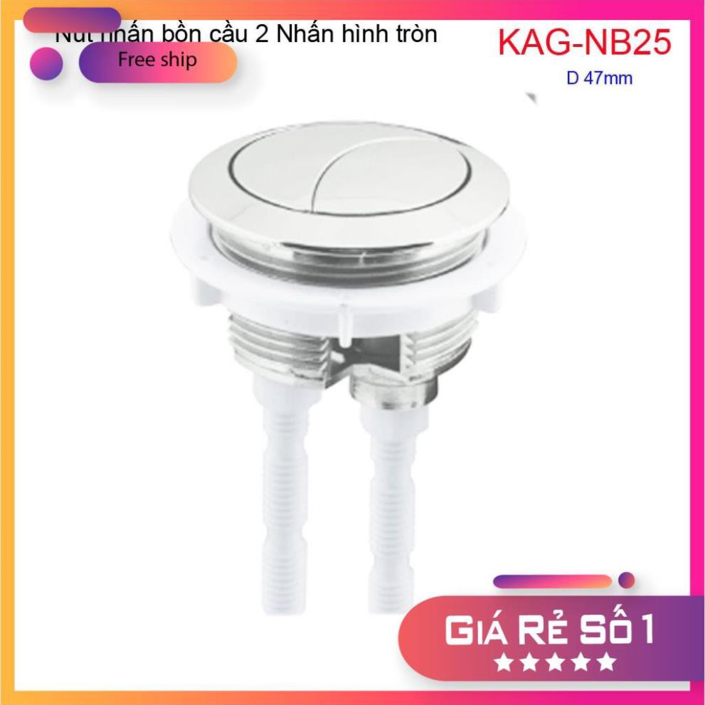 Nút 2 nhấn xả bồn cầu, nút nhấn cầu xả 2 nhấn tròn lỗ sứ 4.7-5cm, nút xả bồn cầu thông dụng hiện nay