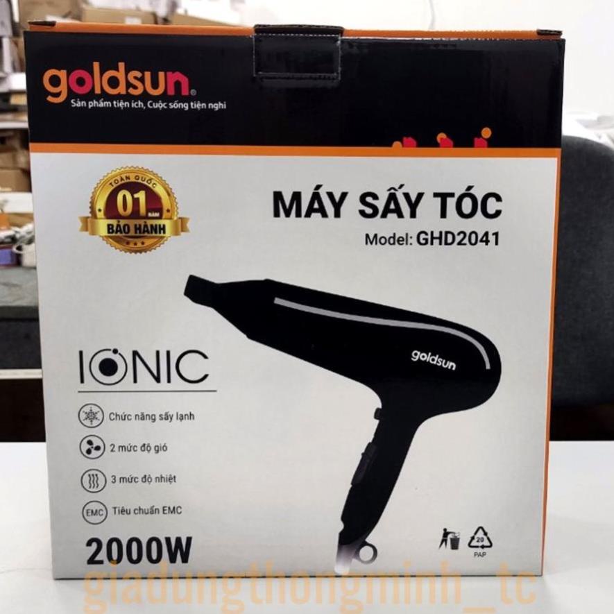Máy sấy tóc Goldsun GHD 2001,2000,2041 công suất 2000W, 3 chế độ sấy bảo hành 12 tháng, ( Hàng Chính hãng)