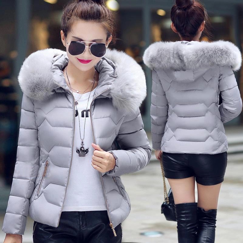 Áo Khoác Phao Mủ Lông Dáng Ngắn Thời Trabg Thu Đông Quảng Châu