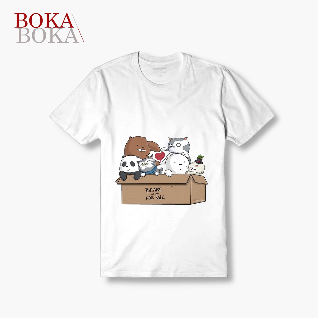 Áo thun Cotton Trắng Mèo Floofler Unisex Nam Nữ