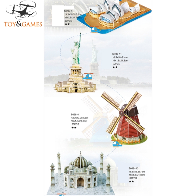 Đồ chơi lắp ráp mô hình công trình kiến trúc 3d tùy chọn kiểu dáng dành cho bé