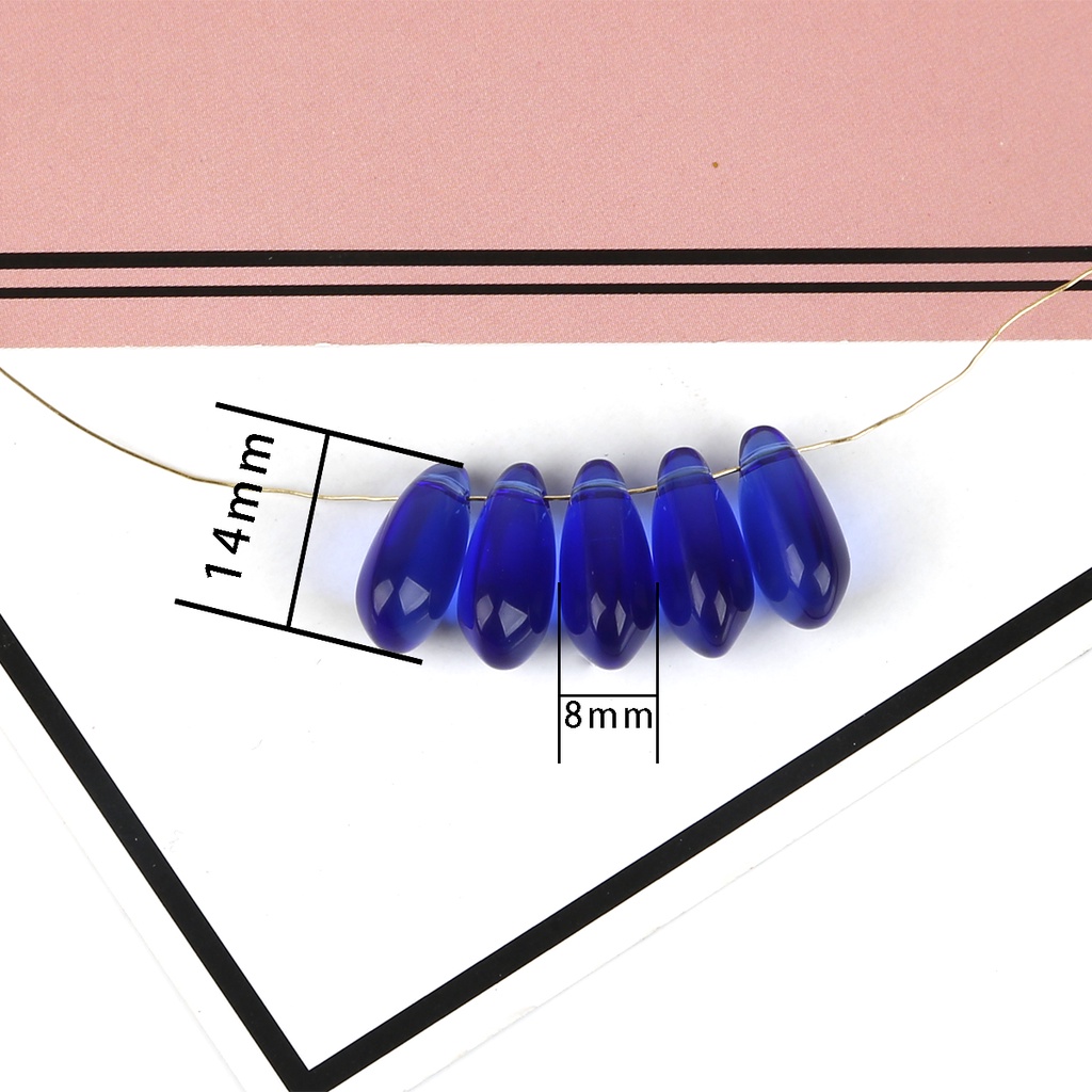 Mặt Dây Chuyền Hình Giọt Nước Bằng Thủy Tinh Màu Gradient 14X8mm diy