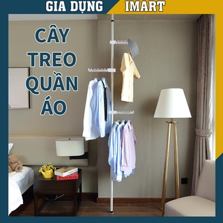 Cây treo quần áo tùy chỉnh theo độ cao trần nhà, giá phơi đồ có thể để chậu hoa, cây cảnh trong nhà -GD299