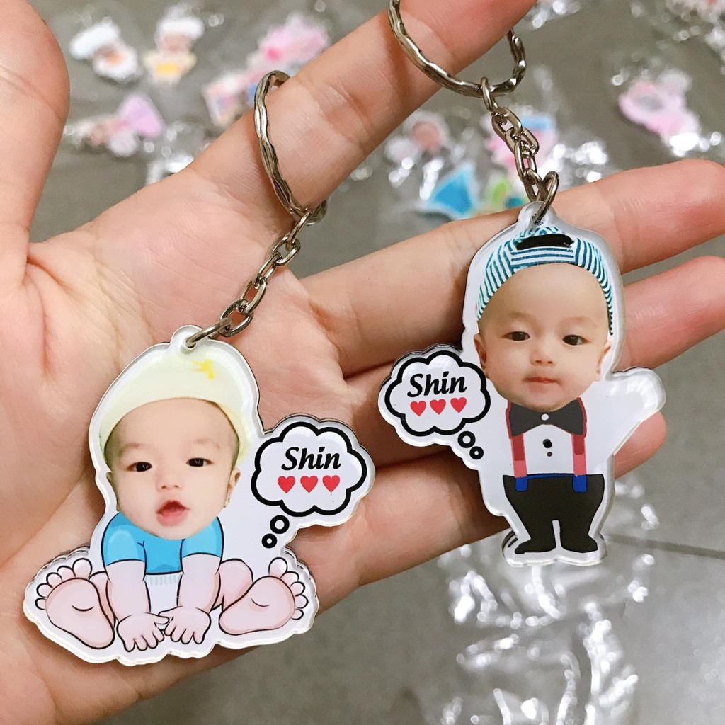 Móc khóa cắt Chibi siêu cute in ảnh theo yêu cầu (có demo)