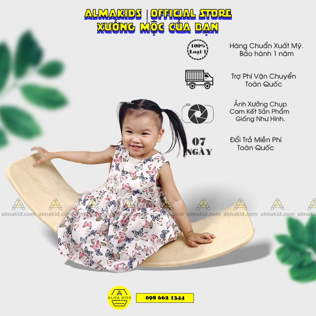 Ván Thăng Bằng Montessori - Ván Thăng Bằng Cong Rocker Board Alma Kids AMK2104.