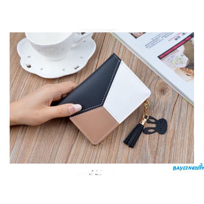 hღ✯Ví ngắn nữ Ví nhỏ bằng da nữ gấp đựng tiền xu Ví đựng tiền