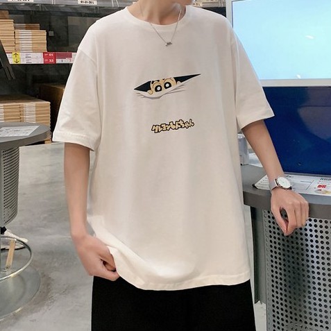 Áo thun ngắn tay dáng rộng in hoạt hình cậu bé bút chì Shin-Chan kiểu Hàn Quốc thời trang mùa hè dành cho nam nữ S-8XL