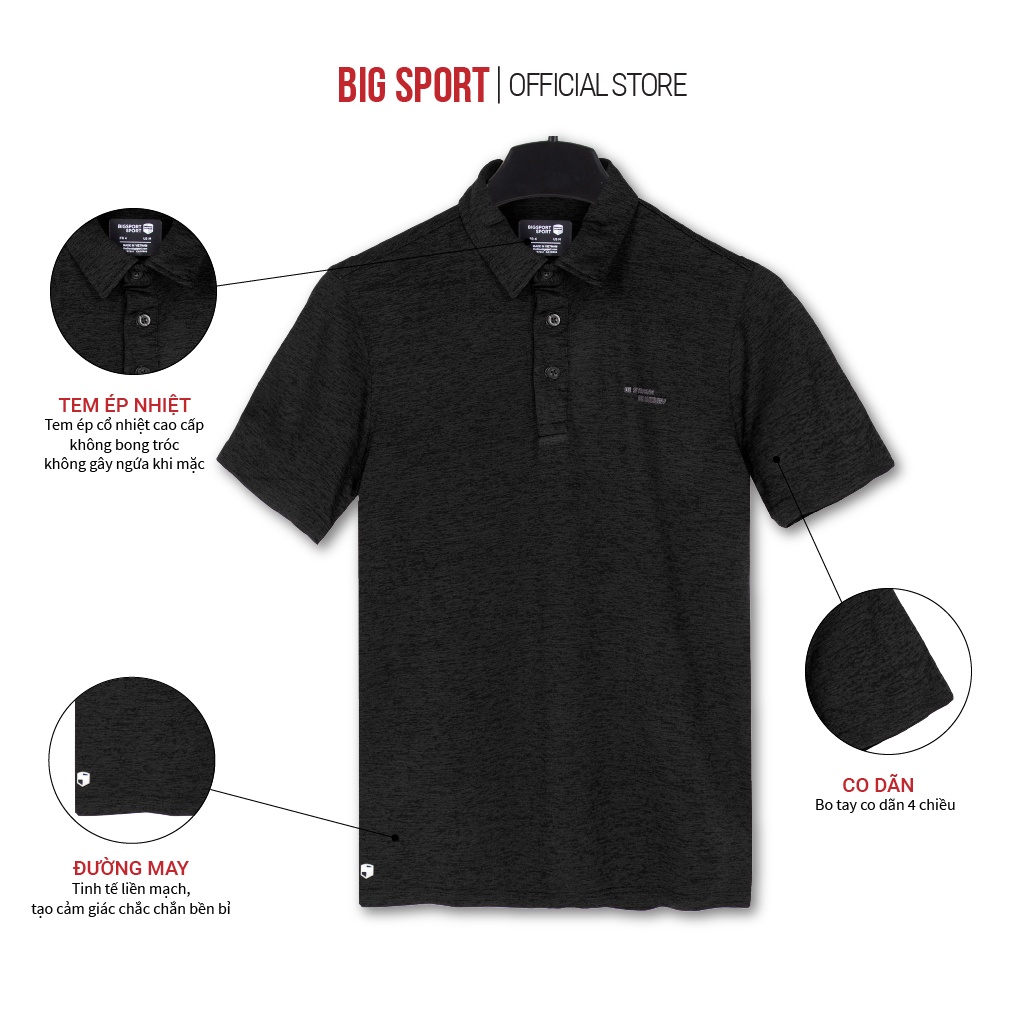 Áo Thun Nam Có Cổ Cao Cấp POLO Nam Cổ Bẻ Vải Dệt Xuất Dư Thun Co Giãn 4 Chiều Chuẩn Form Nhiều Màu - BIG SPORT, BS11