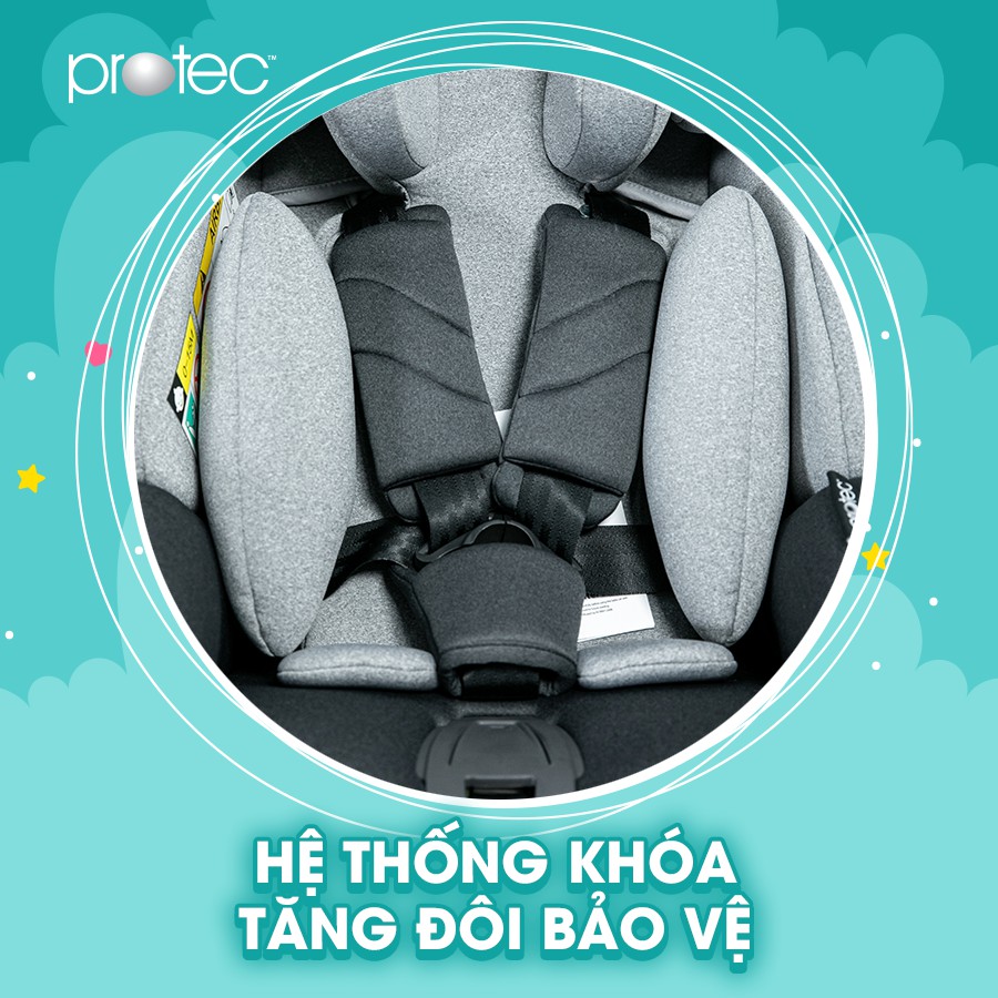 Ghế ngồi ô tô cho bé từ sơ sinh đến 6 tuổi Protec BC688F, cao cấp, an toàn cho trẻ em