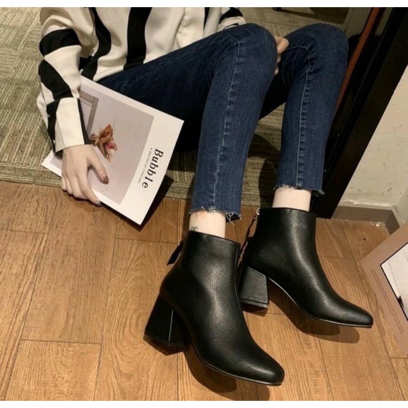 [Mã CHAOC2022 giảm 5k] Bốt cổ ngắn, da mịn năng động 7cm cho nàng hẹn hò - Mã B01 | BigBuy360 - bigbuy360.vn