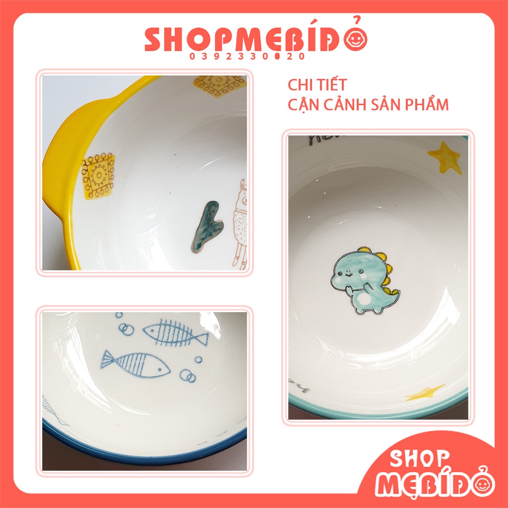 Bát Ăn Dặm Gốm Sứ Lớn Nhiều Hình Dễ Thương Cho Bé 350ML Shop Mẹ Bí Đỏ T77