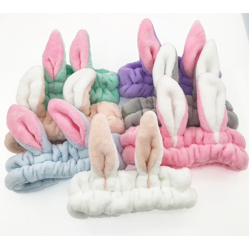 Băng đô cài tóc rửa mặt Tai Thỏ Dễ Thương