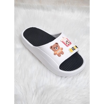 DÉP HÌNH GẤU TRÀ SỮA  VÀ GẤU BEAR NAM NỮ ĐÚC NGUYÊN KHỐI ( DÉP FROM NHỎ TĂNG LÊN 2 SIZE )