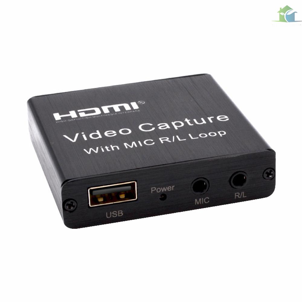YOUP  Video Audio Capture Card USB 2.0 HD 1080P 4K Video Converter HD Loop Out Mic Input Audio Out Plug and Play for Game Video Recording Live Sreaming Broadcast Teaching