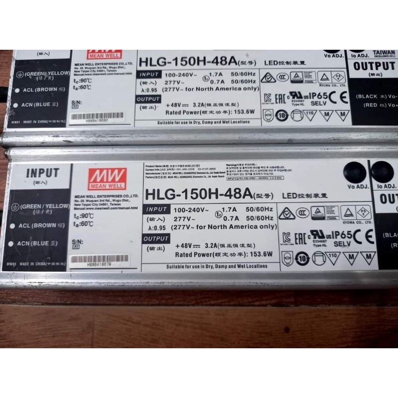 Nguồn đèn LED Meanwell HLG 24V-4A; HLG 24V-13.5A ; HLG  48V-3.2A Hàng cũ tháo máy