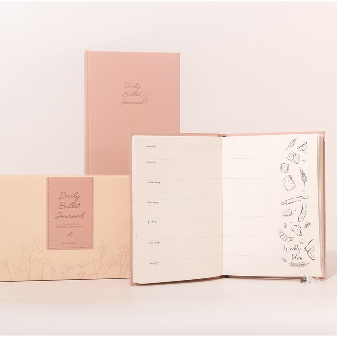 Sổ tay Crabit Joyful Daily Bullet Journal - Sổ in sẵn layout 12 tháng, có thể tô màu