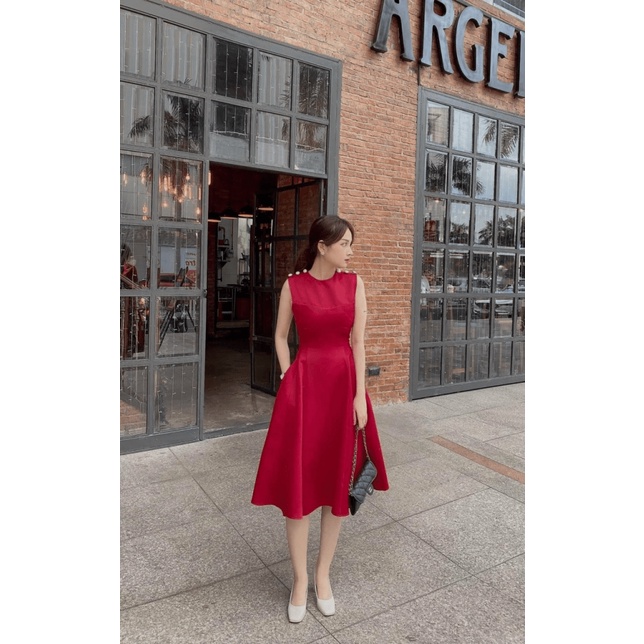 (Free ship) Đầm FORD Cụt Tay Có Đính Cườm Vạ Trên Vai Áo Siêu Hot UP HHP Fashion