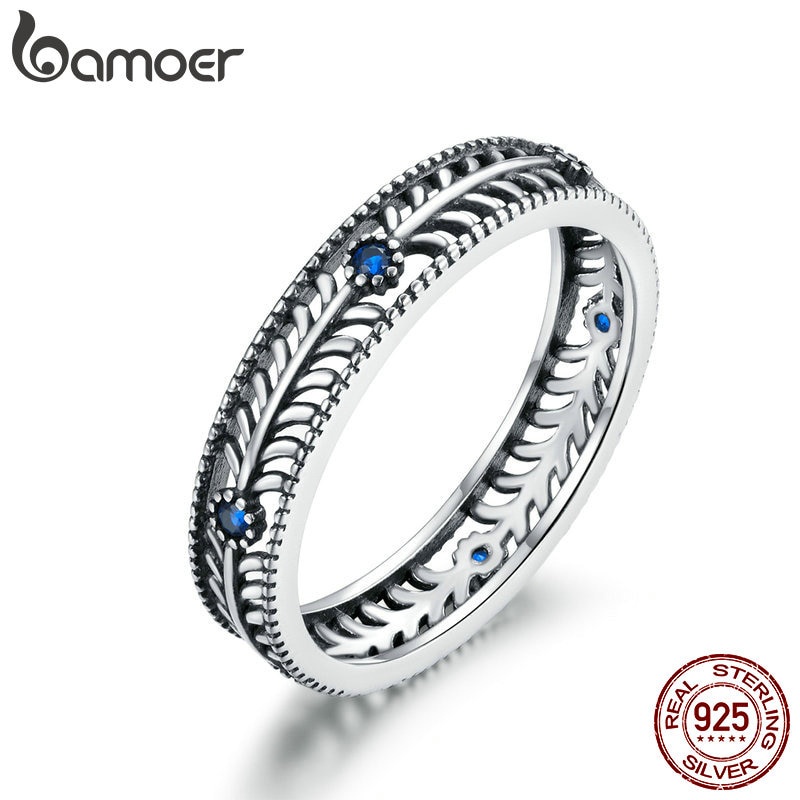 Nhẫn Bamoer SCR660 Bạc S925 Cz Kiểu Cổ Điển Dây Nho Dịp Đính Hôn Cho Nữ