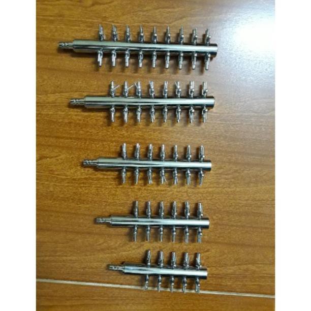 Van chia khí oxi- van chia sủi cỡ lớn- Van oxi 10 đầu đến 18 đầu ra