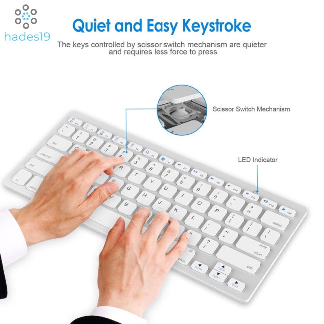 Wireless Gaming Keyboard Computer Game Universal Bluetooth Keyboard for Spanish German Russian French Korean Arabic